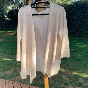 Cardigan with chiffon detail